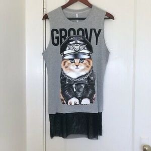 Groovy Forever Cat Graphic Tee